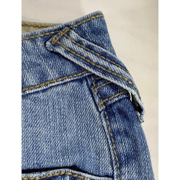 Vintage-Look Maurices Juniors Denim Shorts Frayed Hem Buttoned Pockets Size 1/2 - Picture 6 of 11
